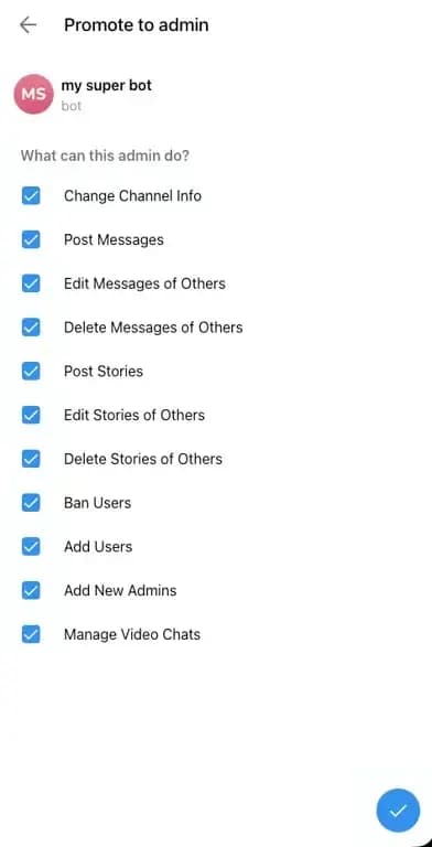 Telegram - Add a new channel with a bot