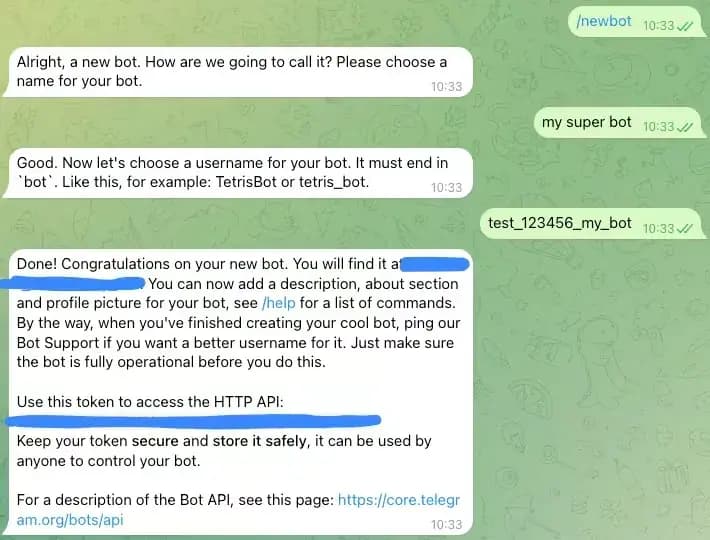 Telegram - Add a new channel with a bot