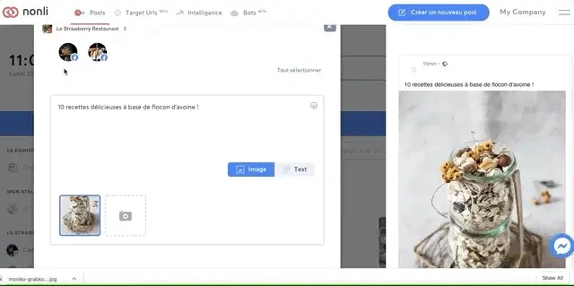 How do I select the accounts I want to publish on?
