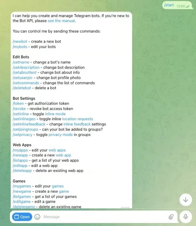 Telegram - Add a new channel with a bot
