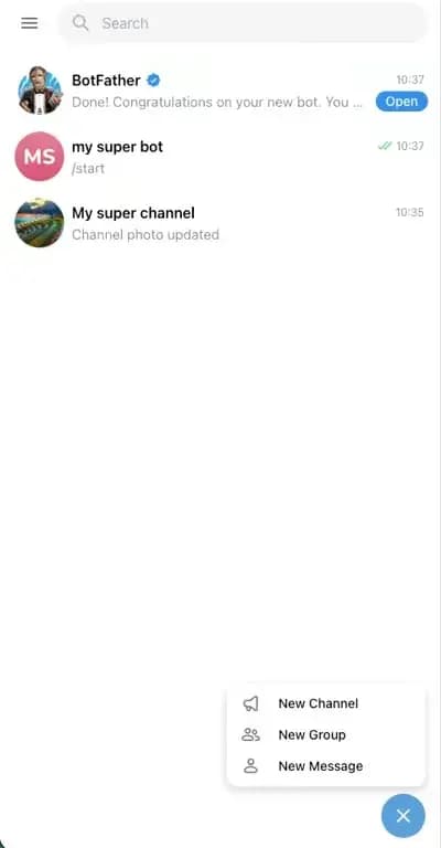 Telegram - Add a new channel with a bot