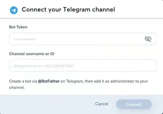 Telegram - Add a new channel with a bot