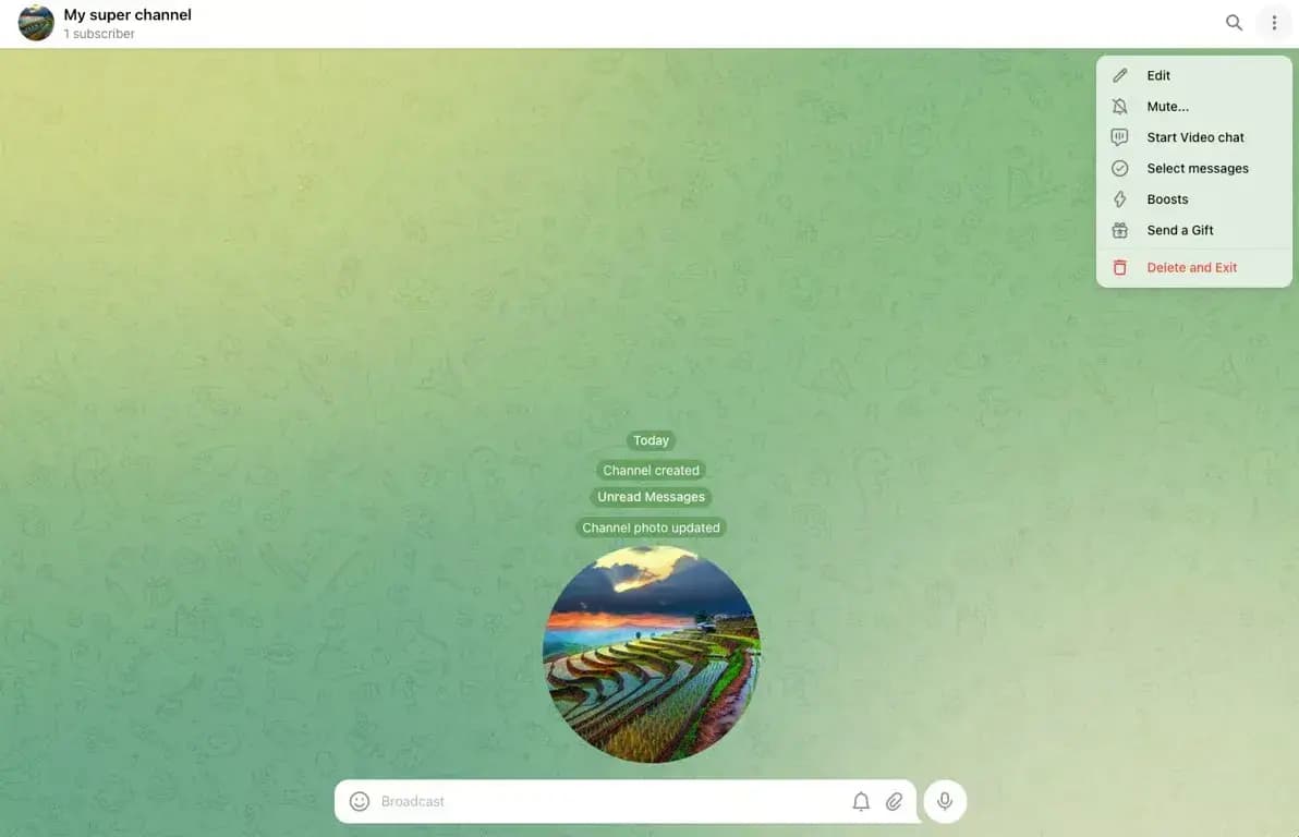 Telegram - Add a new channel with a bot