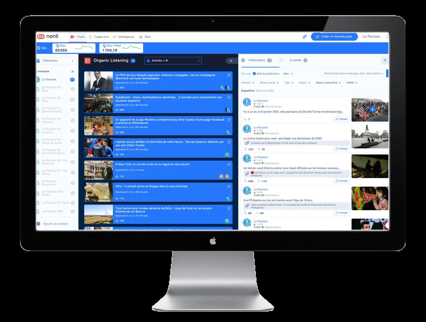 Nonli dashboard for publisher social media management