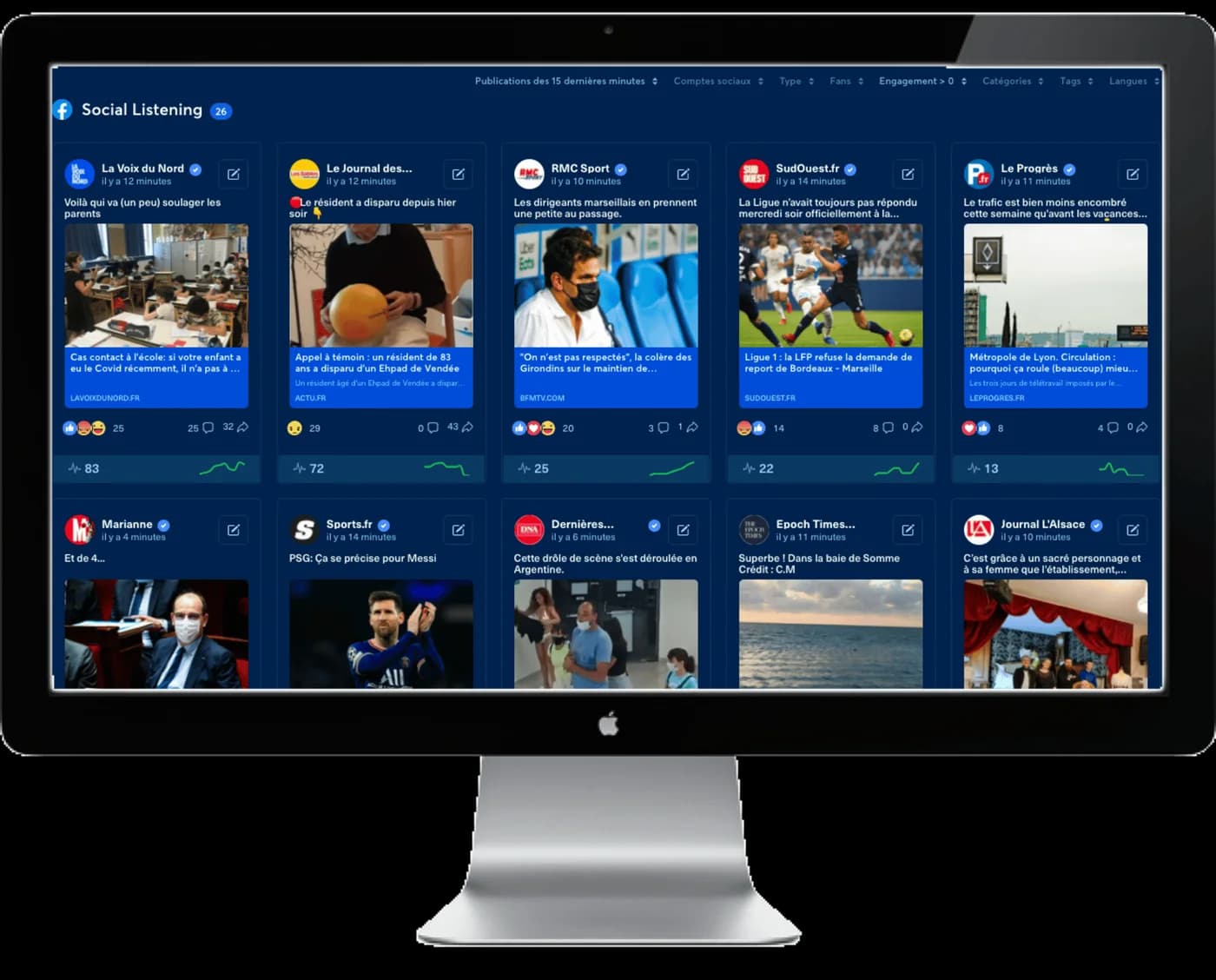 Nonli social listening interface for media teams