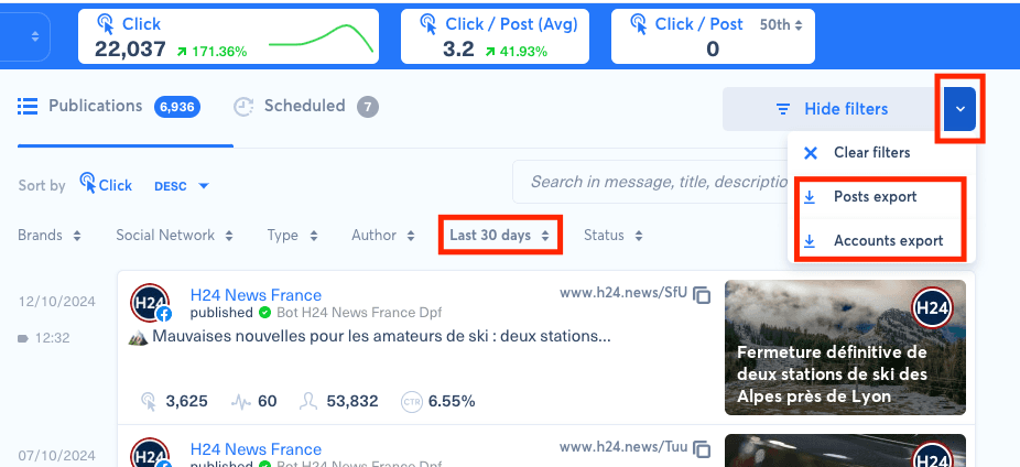 How to export post statistics to a CSV file